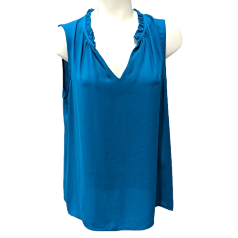 Rose & Olive azure blue sleeveless blouse, sz large